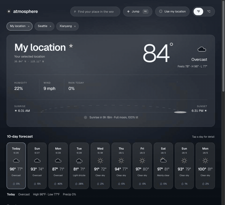 Atmosphere: A Personal Weather App application preview