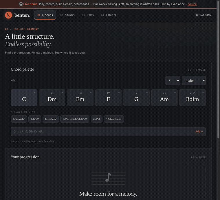 Screenshot of Benten: Music Workshop